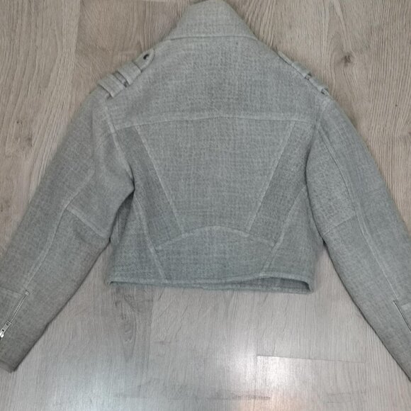 Vintage Yigal Azrouel Wool Batwing Motorcycle Bomber Jacket - Picture 4 of 15